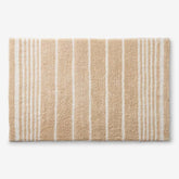 Plush Spa Stripe Bath Rug - Dark Antique Beige, 21 in. x 34 in.