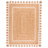 Scallop Border Handwoven Jute Rug - Ivory, 5' x 8'