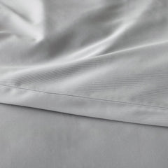 Premium Smooth Supima® Cotton Wrinkle-Free Sateen Flat Bed Sheet - Light Gray, Queen