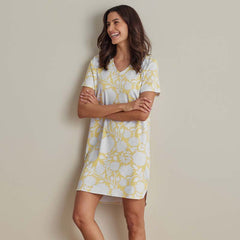 Printed Pima Cotton Women's Nightgown - Avignon, XS