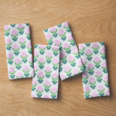 Floral Plaid Napkins, Set of 4 - Pink