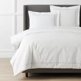 Scallop Embroidered Premium Cool Egyptian Percale Duvet Cover - Lavender, Full/Queen