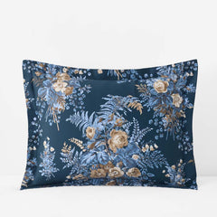 Antara Reversible Premium Smooth Sateen Sham - Navy, King