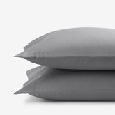 Premium Cool Supima® Cotton Percale Pillowcase Set - Pewter, Standard