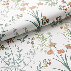 Jardin Traditional Wallpaper - White Multi, Swatch