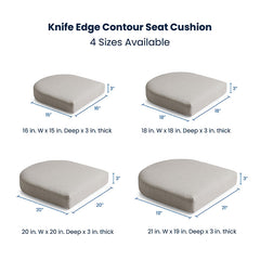 Contour Chair Cushion - Narrow Stripe Air Blue, 21 in . x 19 in.