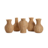 Basket Weave Patterned Vases, Set of 5 - Brown