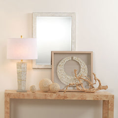 Mother-of-pearl Rectangular Mirror - Cream, OS