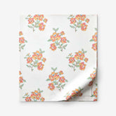 Blossoms and Stripes Classic Cool Cotton Percale Flat Bed Sheet - Petal Charm, Queen