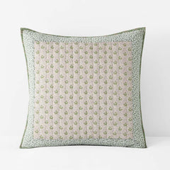 Megara Patchwork Quilted Sham - Green, Euro