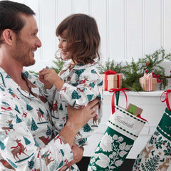Family Flannel Kid's Button-Down Pajama Set - Winter Skating Animals, 3T