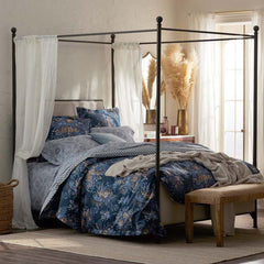 Antara Reversible Premium Smooth Sateen Duvet Cover - Navy, Full