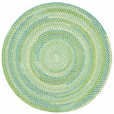 Sailor Stripe Reversible Braided Cotton Rug - Green, 5' 6" Round