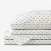 Isadora Classic Cool Cotton Percale Bed Sheet Set - Dot, King