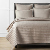 Premium Smooth Wrinkle-Free Sateen Quilted Coverlet - Light Birch, Queen
