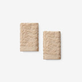 Floral Jacquard Washcloths, Set of 2 - Light Antique Beige
