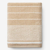 Plush Spa Stripe Bath Sheet - Light Antique Beige