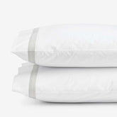 Contrast Border Premium Cool Supima® Cotton Percale Pillowcase Set - Pearl Gray, Standard