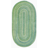Sailor Stripe Reversible Braided Cotton Rug - Green, 5' x 8' Oval