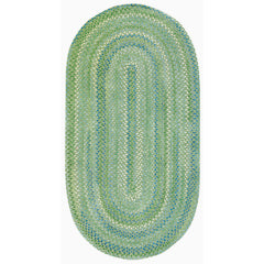 Sailor Stripe Reversible Braided Cotton Rug - Green, 5' x 8' Oval
