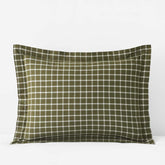 Classic Stripes and Plaids Cool Yarn-Dyed Cotton Percale Sham - Windowpane Green, Standard