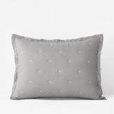 Reversible Premium Breathable Relaxed Linen Quilted Sham - White/Gray, King