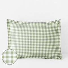 Gingham Classic Cool Organic Cotton Percale Sham - Moss, Standard