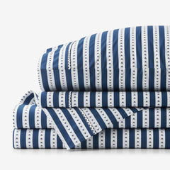 Mini-Prints Garment Washed Cotton Percale Bed Sheet Set - Milos, Full