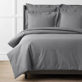 Premium Cool Supima® Cotton Percale Duvet Cover - Pewter, Full/Queen