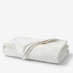 Cotton/Acrylic Fleece Blanket - White, Twin/Twin XL