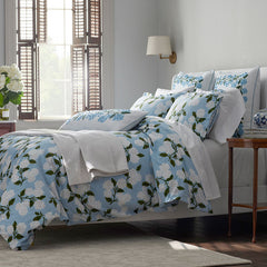Hydrangea Classic Cool Cotton Percale Fitted Bed Sheet - Powder Blue, King