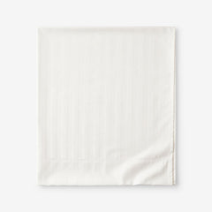 Dobby Stripe Classic Smooth Wrinkle-Free Sateen Flat Bed Sheet - Cream, Full