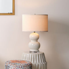 Handblown Glass Globe Table Lamp - Cream