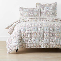 Lottie Classic Cool Cotton Percale Comforter - Ivory Multi, King/Cal. King
