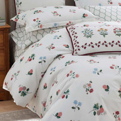 Ditsy Dahlia Classic Cool Cotton Percale Comforter - Cream Multi, Full/Queen