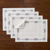 Floral Placemats, Set of 4 - Floral Border
