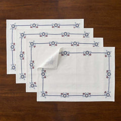 Floral Placemats, Set of 4 - Floral Border