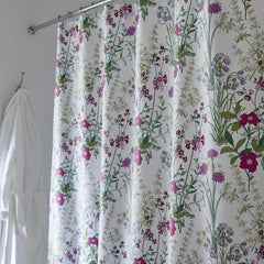 Bloom Meadow Classic Smooth Sateen Shower Curtain - White Multi
