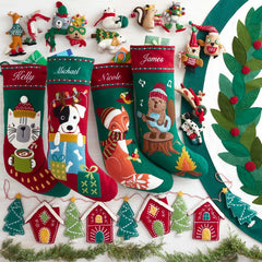 Holiday Felt Ornaments, Set of 2 - Owls