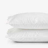 Embroidered Scallop Classic Smooth Sateen Solid Pillowcase Set - Blush, Standard