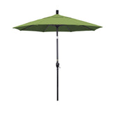 Round Outdoor Patio Umbrella, Fiberglass with Twist Tilt - Black Finish, Ginkgo, 7.5'