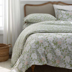 Misty Meadow Cluster Reversible Classic Smooth Sateen Sham - Green Tea, Standard
