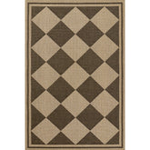 Diamond Checkered Outdoor Rug - Black, 3' x 5'