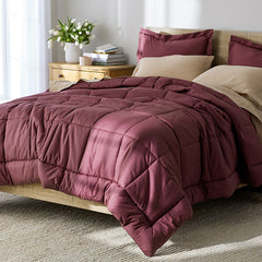 Classic Cool Cotton Percale Comforter - Plum, Twin/Twin XL