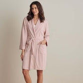 Peruvian Cotton Embroidered Women's Robe - Blush, S