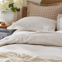 Classic Stripes and Plaids Cool Yarn-Dyed Cotton Percale Fitted Bed Sheet - Stripe Tan, King