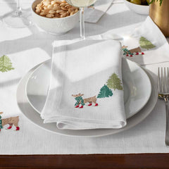 Embroidered Novelty Napkins, Set of 4 - Deer