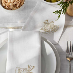 Metallic Cocktail Napkins, Set of 4 - Bells