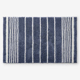 Plush Spa Stripe Bath Rug - Dark Indigo, 21 in. x 34 in.