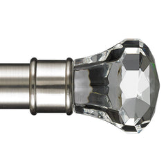 Facets Finial and 1" diameter Rod Set - Stainless Steel, 120"